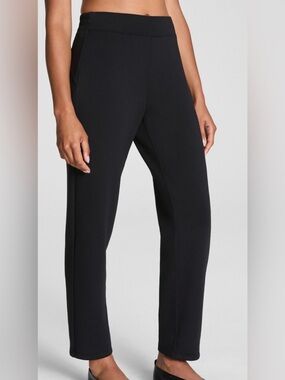 SPANX Perfect Fit Ponte Slim Straight Pants Classic Black Size Large Regular